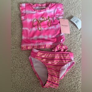 Juicy Couture Girl’s 2 Piece Swim Suit Bathing Suit Size 2T NWT